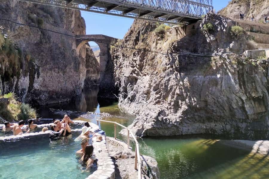 Arequipa: 2-day Colca Canyon Trekking, Ending in Puno - Maca, terraces, and the Chacapi hot springs