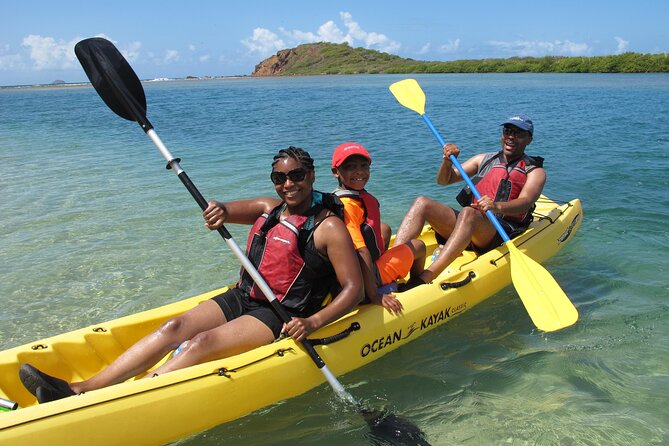 Cas Cay - Kayak Hike and Snorkel Adventure - Paddling out from Mangrove Lagoon Marina