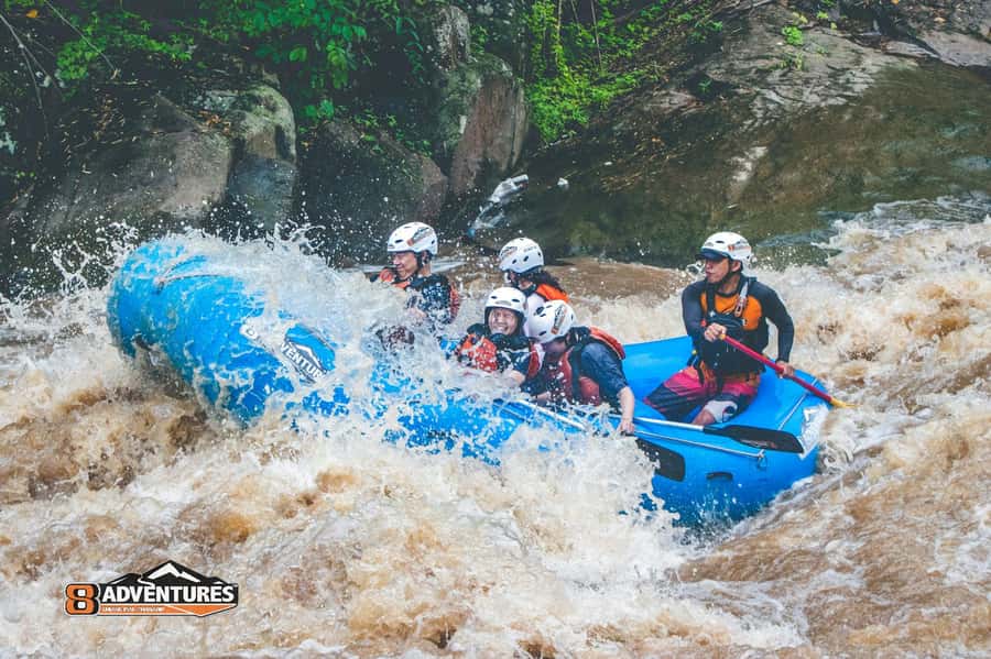 Chiang Mai: Whitewater Rafting and Waterfall Trekking Tour - Rafting through class III and IV rapids