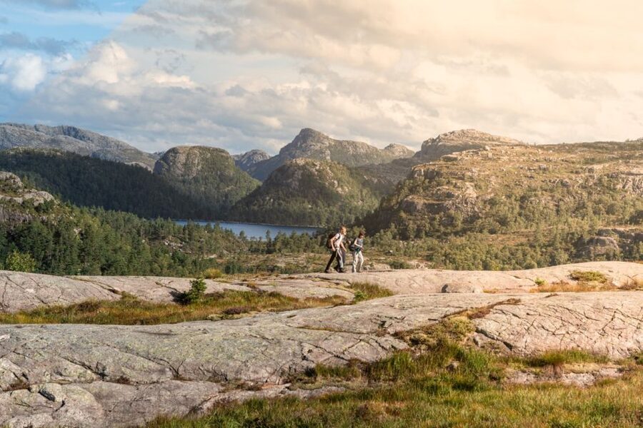 From Stavanger: Pulpit Rock Guided Hike with Pickup - The climb to Preikestolen