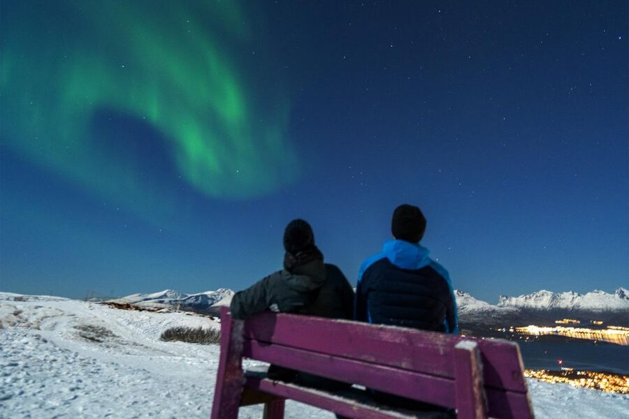 From Tromsø: Evening Fjellheisen Snowshoe Hike and Cable Car - Learning snowshoes before the trail begins