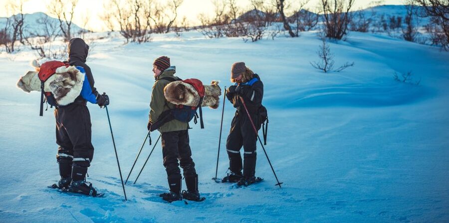 From Tromsø: Guided Husky Snowshoe Hike and Husky Camp Visit - Cake by the fire at the husky center