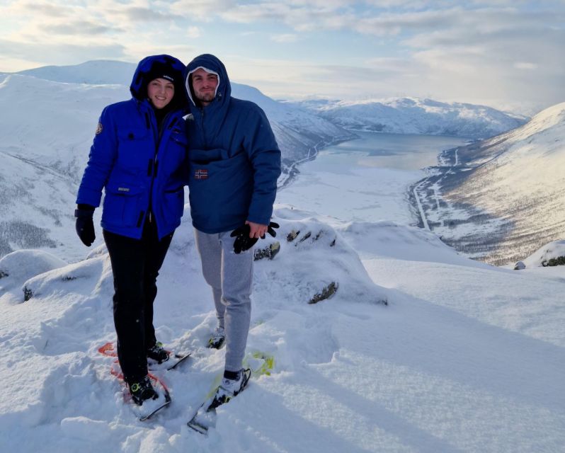 From Tromsø: Snowshoe Hike in the Arctic - Snowshoes, poles, and the first uphill stretch