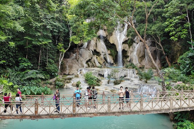 Full Day Trek to Kuang Si Waterfalls, Remote Village - Reaching the top of Kuang Si Falls