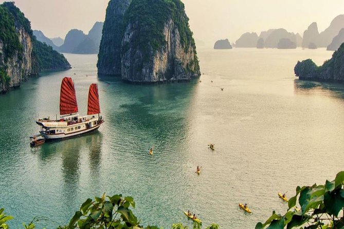 Halong Bay Full Day with Kayaking, Hiking viewpoint, Cave - Deluxe To Luxury - Sung Sot Cave and its tall chambers