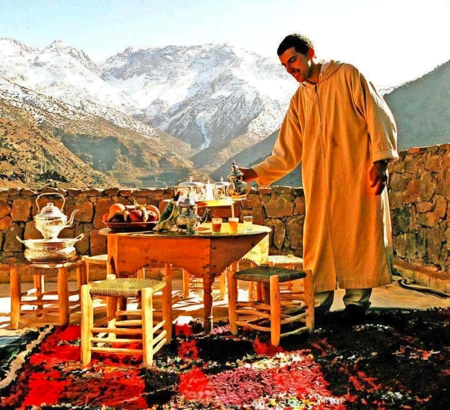 Marrakech: Atlas Mountains & Valleys Waterfall Hike w/ Lunch - A Berber lunch above the valley