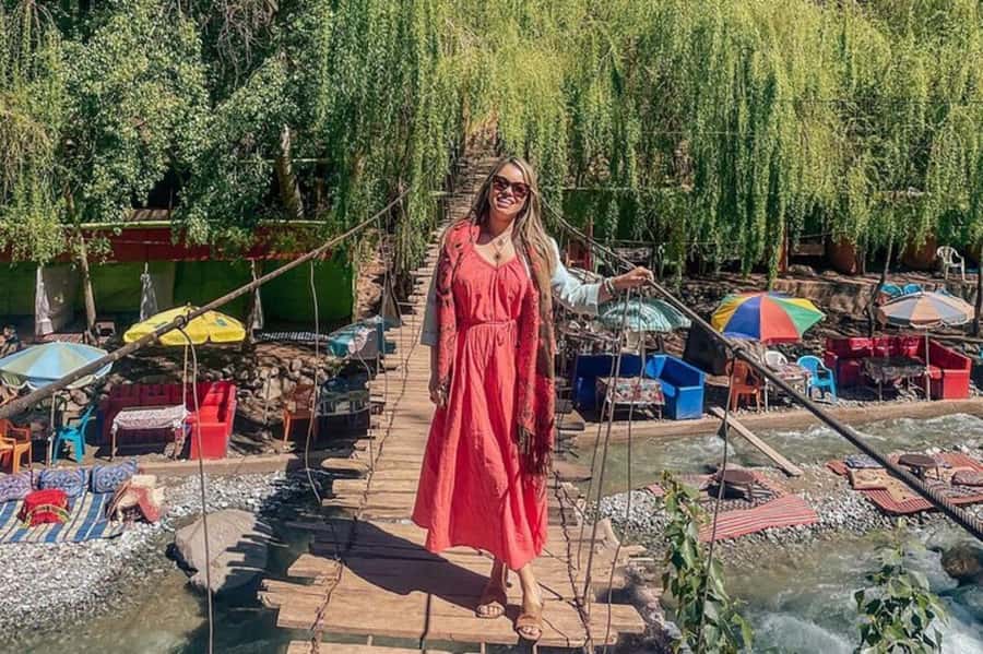 Marrakech: Ourika Valley Trip with Waterfall Hike & Lunch - Lunch beside the Ourika River