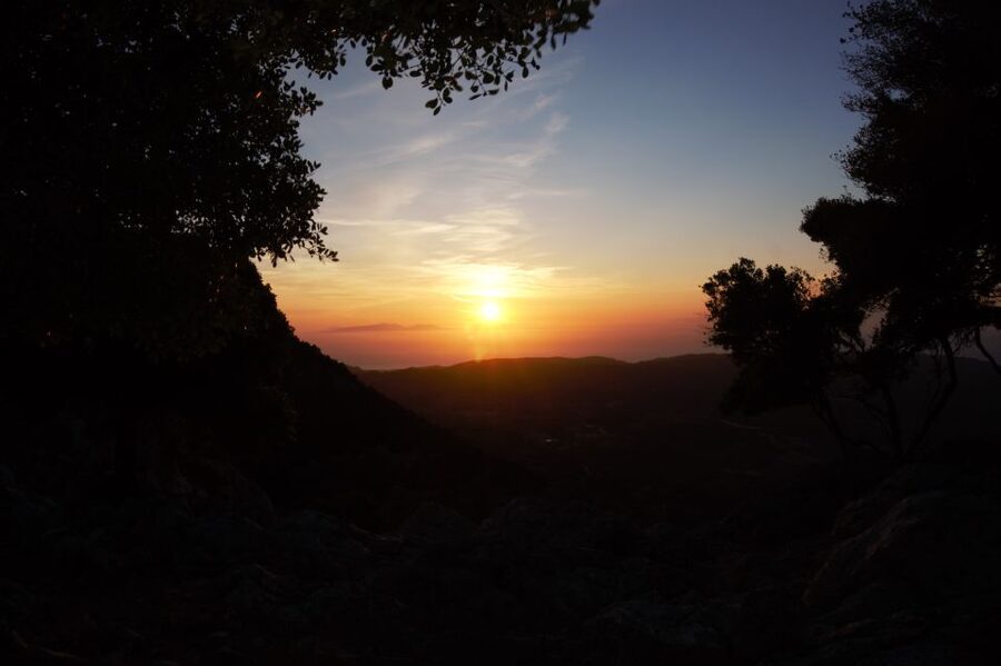 Rhodes: Profitis Ilias Guided Sunset Hike - A snack break before the sun goes down