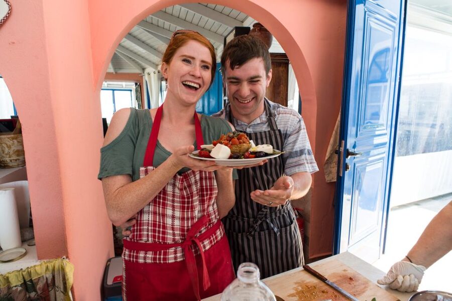 Santorini: Cooking Class and Easy Hike - Guides and the feel of the morning