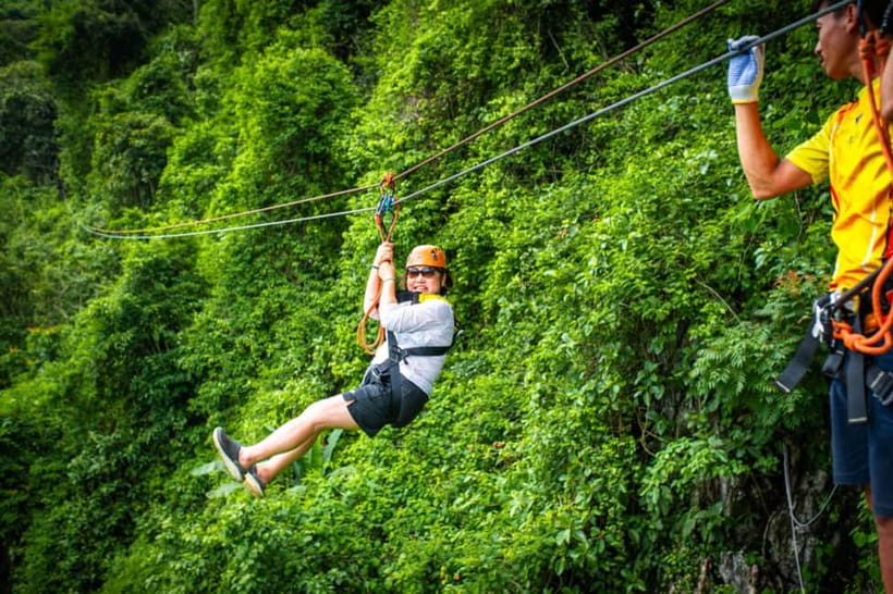 Vang Vieng: Day Tour with Kayaking, Ziplining, and Rafting - Tham Chang Cave by tube and on foot